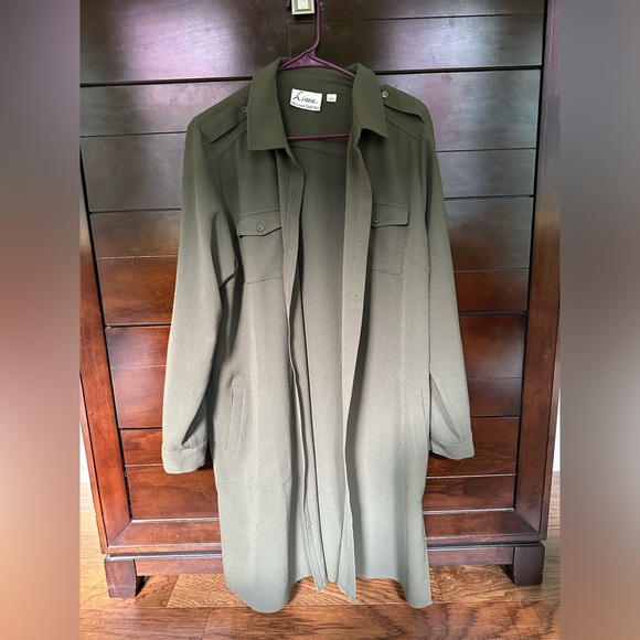 Dark Green, Long Shirt/Over Shirt/Jacket - Picture 1 of 7